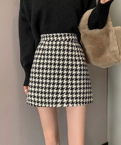 Flugge(フラッジー)の「千鳥柄台形ミニスカート(スカート・レディース・ブラウン/ブラック・LARGE/MEDIUM)」の11枚目の写真