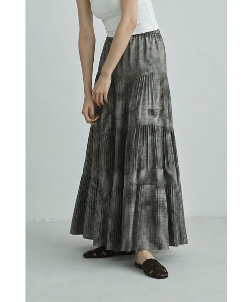 marjour(マージュール)の「TAFFETA CHECK TIERED SKIRT(スカート・レディース・ブラック・M)」の4枚目の写真