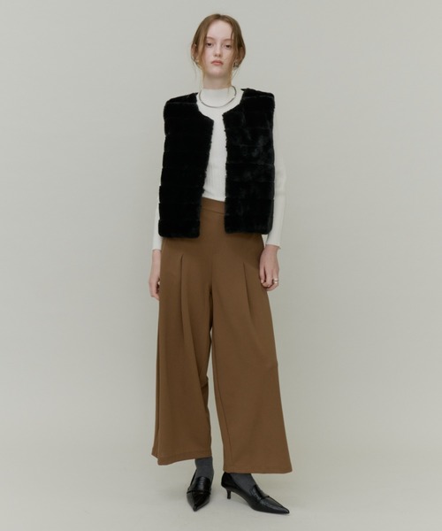 Plumel(プルメル)の「Crepe Jersey Cocoon Wide Pants / カットジョーゼットコクーンパンツ(スラックス・レディース・ブラウン/ブラック・MEDIUM/LARGE)」の12枚目の写真