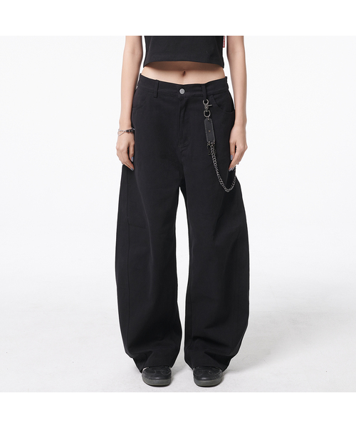 ARTISTWEAR（アーティストウェア）の「[2COLORS] リラックスカーブドワイドチノパンツ（その他パンツ・レディース・ブラック/カーキ・LARGE/X-LARGE/MEDIUM）」の2枚目の写真