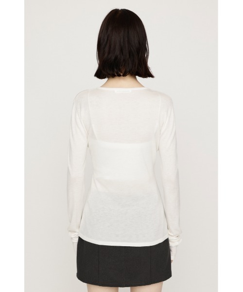 SLY(スライ)の「FLOWER EMBROIDERY HG TOPS フラワーエンブロイダリーハイゲージトップス 秋服(ニット/セーター・レディース・ホワイト/ブラック・FREE)」の8枚目の写真