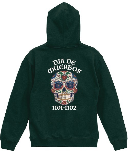 Ol' Basics(オールベーシックス)の「Ol' Basics(オール・ベーシックス) プルパーカー メンズ レディース ユニセックス スウェット 死者の日 ドクロ 骸骨 バックプリント プルオーバーパーカー フーディー スエット トップス アメカジ(パーカー・メンズ・ミックスグレー/レッド/モスグリーン/ブラック・M/L/XL)」の3枚目の写真