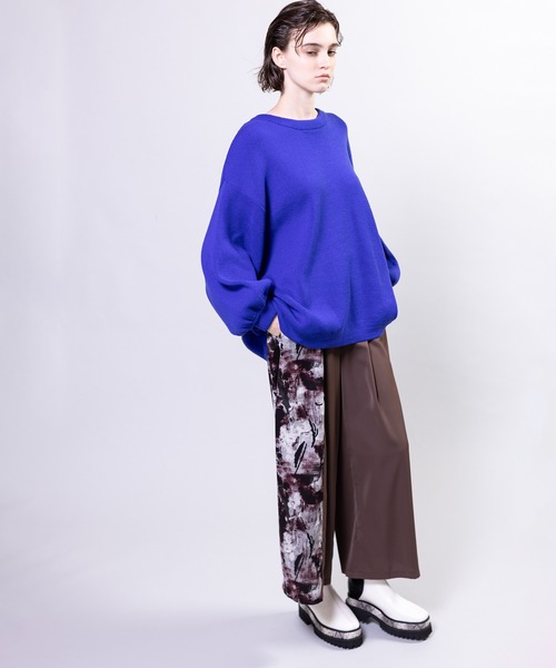 OSMOSIS(オズモーシス)の「プリント切替タックパンツ(その他パンツ・レディース・ブラウン/ブラック/ネイビー・ONE SIZE)」の8枚目の写真