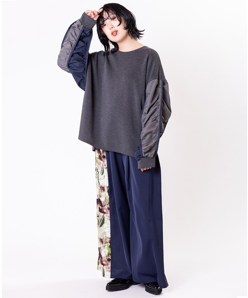 OSMOSIS(オズモーシス)の「プリント切替タックパンツ(その他パンツ・レディース・ブラウン/ブラック/ネイビー・ONE SIZE)」の15枚目の写真