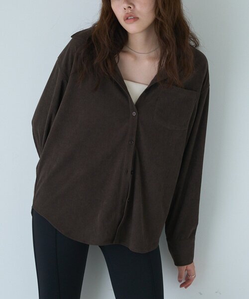 COLONY 2139(コロニートゥーワンスリーナイン)の「セットアップ/秋服 コーデュロイシャツ(シャツ/ブラウス・レディース・ピンク/ブラウン/チャコールグレー・FREE)」の17枚目の写真