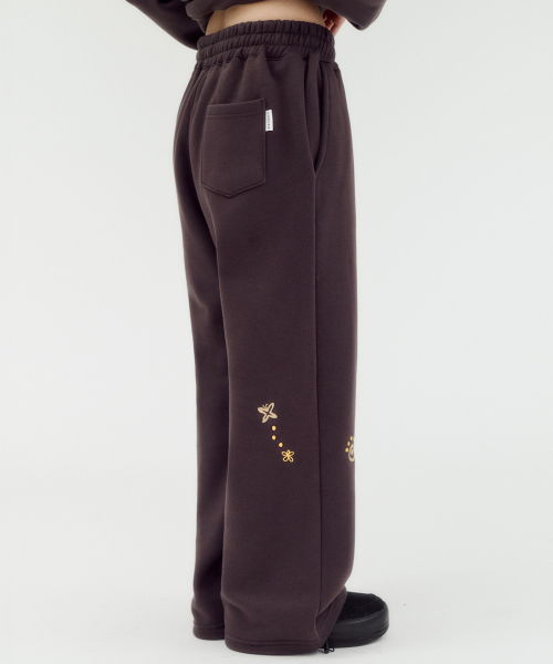 ambler(エムブラー)の「Warm Garden Cat グラフィック ストリング ワイド スウェットパンツ AP1006 (ダークブラウン)(スウェットパンツ・レディース・その他・SMALL/MEDIUM/LARGE)」の2枚目の写真