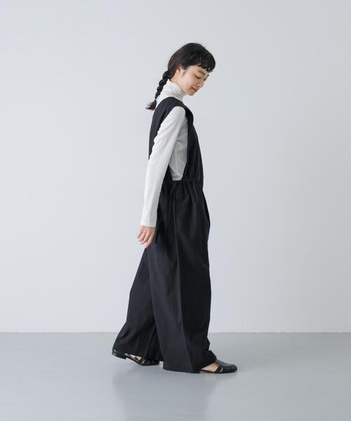 かぐれ(カグレ)の「『2サイズ展開』サイドギャザーサロペット(サロペット/オーバーオール・レディース・ブラック・0/1)」の6枚目の写真