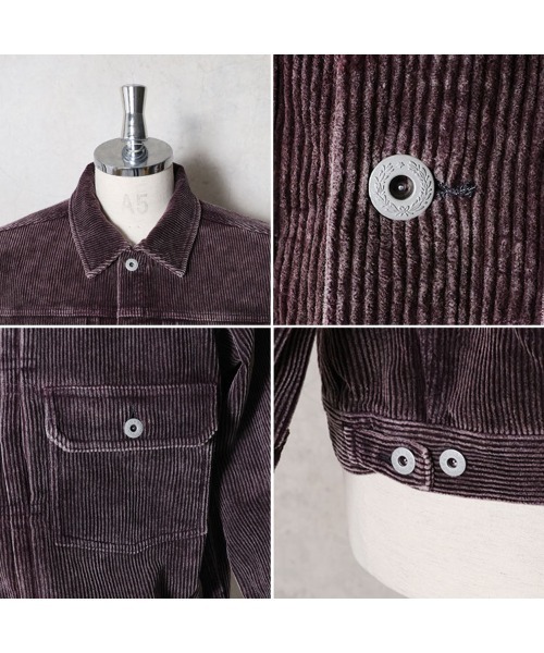 HOUSTON(ヒューストン)の「HOUSTON ヒューストン TYPE2 WASHED CORDUROY JACKET / タイプ2 ウォッシュド コーデュロイ トラッカージャケット(ブルゾン・メンズ・ブラウン/ブラック/ネイビー・M/L/XL)」の6枚目の写真
