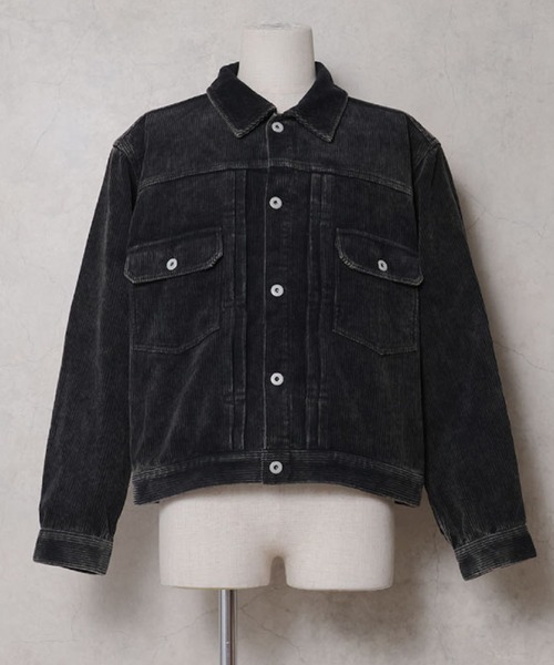 HOUSTON(ヒューストン)の「HOUSTON ヒューストン TYPE2 WASHED CORDUROY JACKET / タイプ2 ウォッシュド コーデュロイ トラッカージャケット(ブルゾン・メンズ・ブラウン/ブラック/ネイビー・M/L/XL)」の7枚目の写真