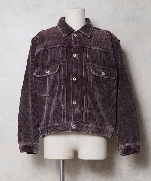 HOUSTON(ヒューストン)の「HOUSTON ヒューストン TYPE2 WASHED CORDUROY JACKET / タイプ2 ウォッシュド コーデュロイ トラッカージャケット(ブルゾン・メンズ・ブラウン/ブラック/ネイビー・M/L/XL)」の8枚目の写真