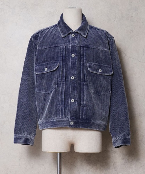 HOUSTON(ヒューストン)の「HOUSTON ヒューストン TYPE2 WASHED CORDUROY JACKET / タイプ2 ウォッシュド コーデュロイ トラッカージャケット(ブルゾン・メンズ・ブラウン/ブラック/ネイビー・M/L/XL)」の9枚目の写真