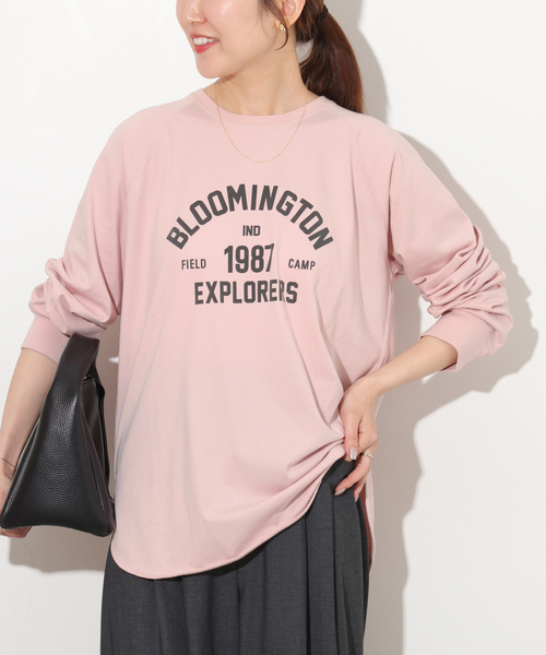 JOURNAL STANDARD relume(ジャーナルスタンダード レリューム)の「《新色》ラグランスリーブカレッジロングスリーブTEE(Tシャツ/カットソー・レディース・ホワイト/ピンク/ブラック系その他・FREE)」の3枚目の写真