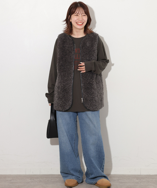 JOURNAL STANDARD relume(ジャーナルスタンダード レリューム)の「《新色》ラグランスリーブカレッジロングスリーブTEE(Tシャツ/カットソー・レディース・ホワイト/ピンク/ブラック系その他・FREE)」の4枚目の写真
