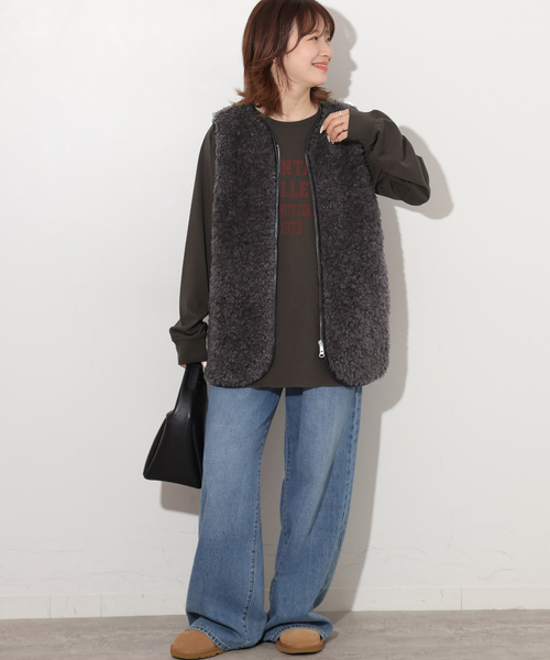 JOURNAL STANDARD relume(ジャーナルスタンダード レリューム)の「《新色》ラグランスリーブカレッジロングスリーブTEE(Tシャツ/カットソー・レディース・ホワイト/ピンク/ブラック系その他・FREE)」の5枚目の写真