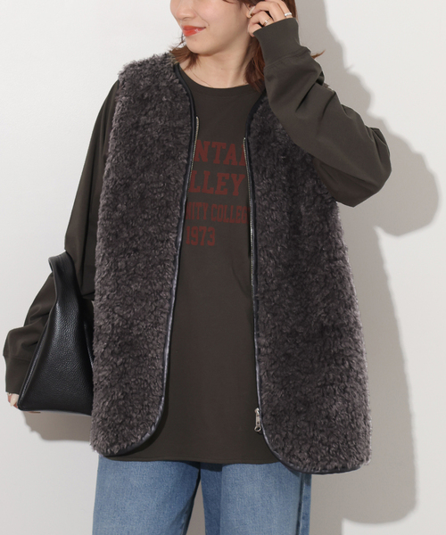JOURNAL STANDARD relume(ジャーナルスタンダード レリューム)の「《新色》ラグランスリーブカレッジロングスリーブTEE(Tシャツ/カットソー・レディース・ホワイト/ピンク/ブラック系その他・FREE)」の8枚目の写真