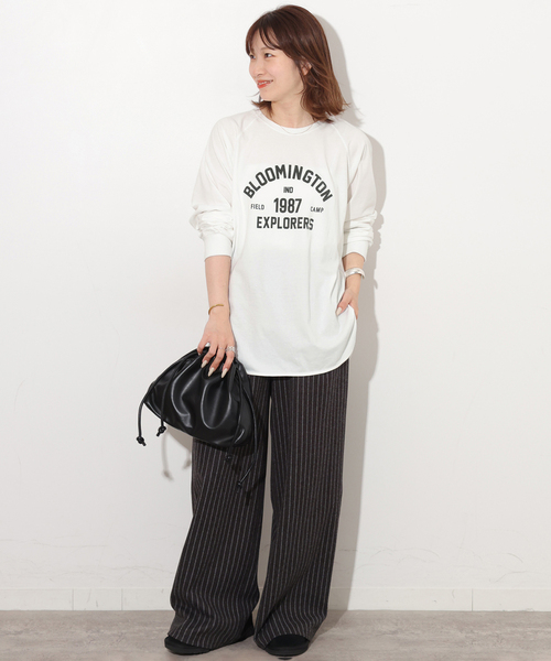 JOURNAL STANDARD relume(ジャーナルスタンダード レリューム)の「《新色》ラグランスリーブカレッジロングスリーブTEE(Tシャツ/カットソー・レディース・ホワイト/ピンク/ブラック系その他・FREE)」の10枚目の写真