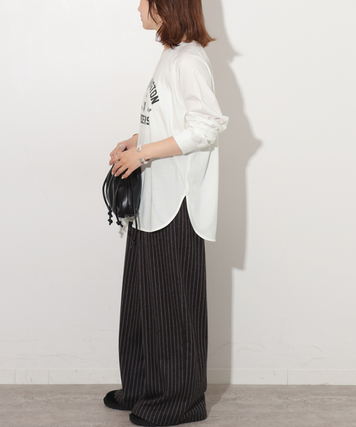 JOURNAL STANDARD relume(ジャーナルスタンダード レリューム)の「《新色》ラグランスリーブカレッジロングスリーブTEE(Tシャツ/カットソー・レディース・ホワイト/ピンク/ブラック系その他・FREE)」の11枚目の写真