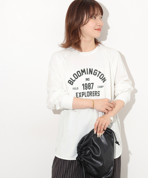 JOURNAL STANDARD relume(ジャーナルスタンダード レリューム)の「《新色》ラグランスリーブカレッジロングスリーブTEE(Tシャツ/カットソー・レディース・ホワイト/ピンク/ブラック系その他・FREE)」の13枚目の写真