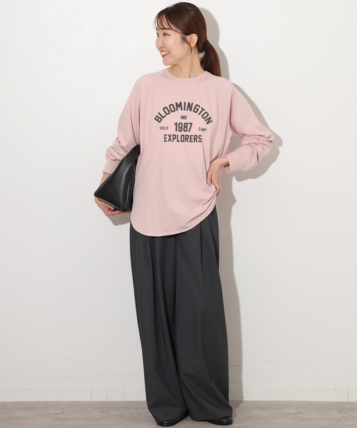 JOURNAL STANDARD relume(ジャーナルスタンダード レリューム)の「《新色》ラグランスリーブカレッジロングスリーブTEE(Tシャツ/カットソー・レディース・ホワイト/ピンク/ブラック系その他・FREE)」の16枚目の写真