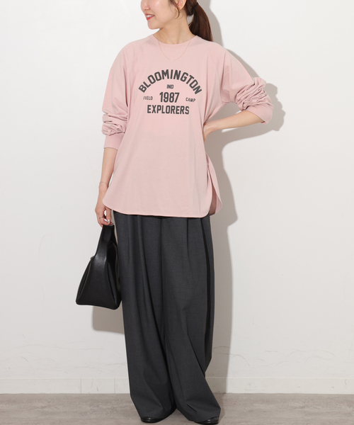 JOURNAL STANDARD relume(ジャーナルスタンダード レリューム)の「《新色》ラグランスリーブカレッジロングスリーブTEE(Tシャツ/カットソー・レディース・ホワイト/ピンク/ブラック系その他・FREE)」の17枚目の写真