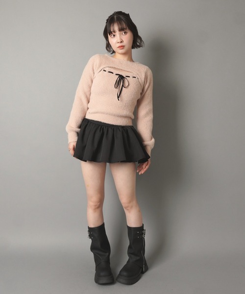 SPINNS(スピンズ)の「フロント開き長袖ニット/リボン/韓国ガーリー(ニット/セーター・レディース・ピンク系その他/ホワイト×ブラック/ブラック×ホワイト・ONESIZE)」の20枚目の写真