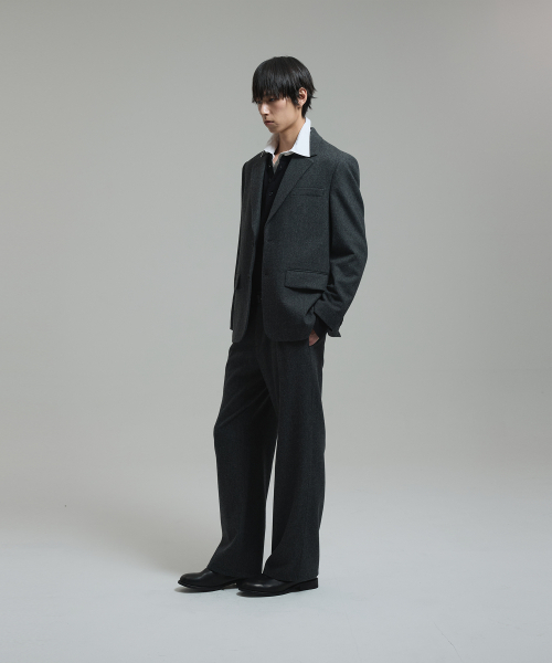 NONBLANK（ノンブランク）の「ウールフランネル ルーズフィットパンツ_MELANGE GREY（スラックス・メンズ・その他・LARGE/XX-LARGE/X-LARGE/MEDIUM）」の8枚目の写真