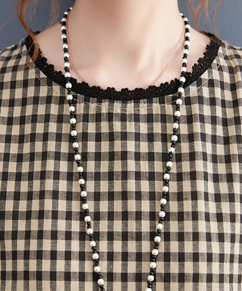 Doux Belle（ドゥーベル）の「チェック柄レース切り替えロングワンピース（ワンピース・レディース・ベージュ/ブラウン・X-LARGE/MEDIUM/LARGE）」の15枚目の写真