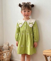 aimoha（アイモハ）の「【aimoha KIDS】【90-130cm】レース襟リボン刺繍ワンピース（ワンピース）」