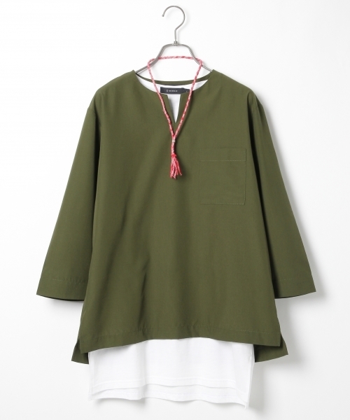 RAGEBLUE(レイジブルー)の「スキッパープルオーバー7分袖/727262(シャツ/ブラウス・メンズ・ブラック/オリーブ/その他/ネイビー・LARGE/MEDIUM)」の3枚目の写真