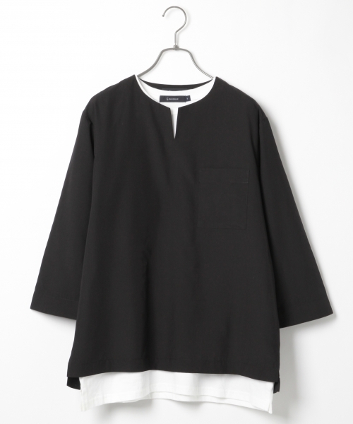 RAGEBLUE(レイジブルー)の「スキッパープルオーバー7分袖/727262(シャツ/ブラウス・メンズ・ブラック/オリーブ/その他/ネイビー・LARGE/MEDIUM)」の2枚目の写真