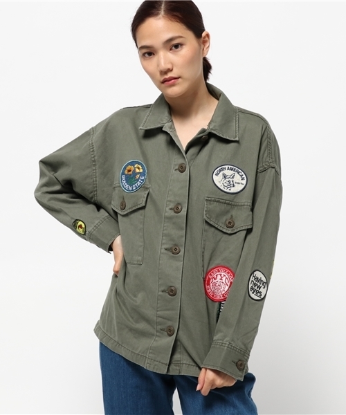 MOUSSY（マウジー）の「WAPPEN BOX MILITARY SH（シャツ/ブラウス・レディース・カーキ/ブラック・FREE）」の12枚目の写真