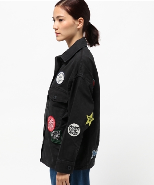 MOUSSY（マウジー）の「WAPPEN BOX MILITARY SH（シャツ/ブラウス・レディース・カーキ/ブラック・FREE）」の4枚目の写真