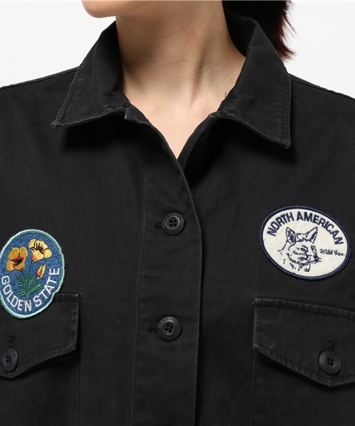 MOUSSY（マウジー）の「WAPPEN BOX MILITARY SH（シャツ/ブラウス・レディース・カーキ/ブラック・FREE）」の6枚目の写真