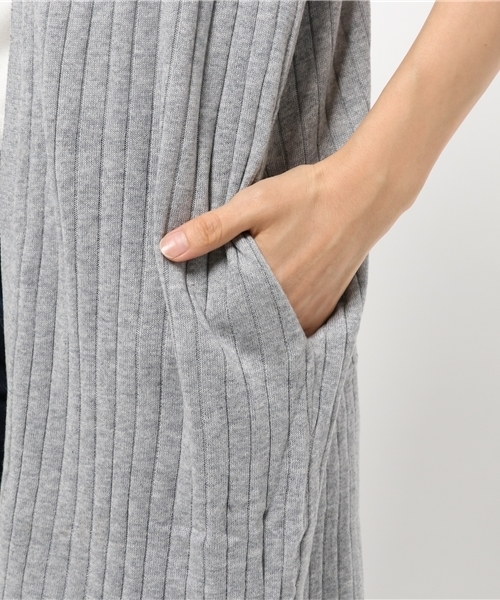 Denime（ドゥニーム）の「リブニットジレ（カーディガン/ボレロ・レディース・ワイン/ベージュ/グレー・FREE）」の9枚目の写真