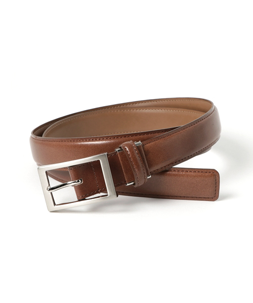 THE SUIT COMPANY（ザ・スーツカンパニー）の「≪MADE IN JAPAN≫アンチックレザー スクエアバックルベルト（ベルト・メンズ・チョコ/ブラック/ネイビー/ボルドー/ブラウン・FREE/L）」の3枚目の写真