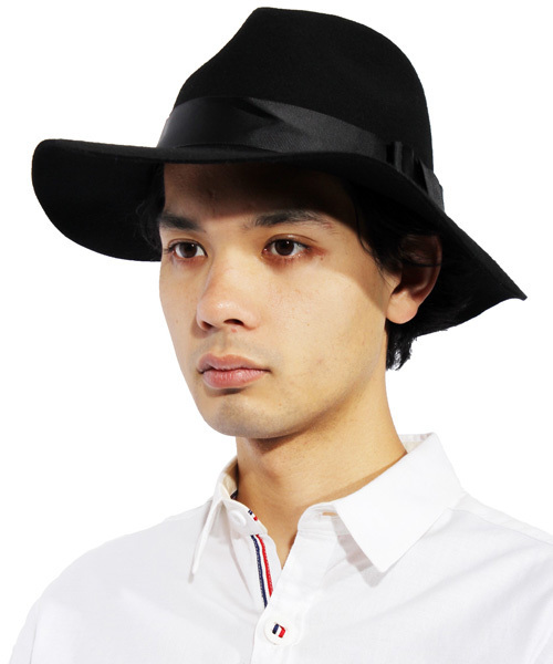 ８(eight)（エイト）の「つば広 フェルトハット 中折れ ウール（ハット・メンズ・グレー/ブラック・FREE）」の2枚目の写真