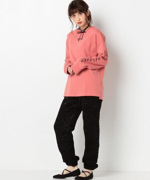 Another Edition（アナザーエディション）の「ロゴロングスリーブカットソー/AEBC C ロゴ LSL TEE Ⅱ（Tシャツ/カットソー・レディース・ホワイト/ブラック/ピンク・FREE）」の18枚目の写真