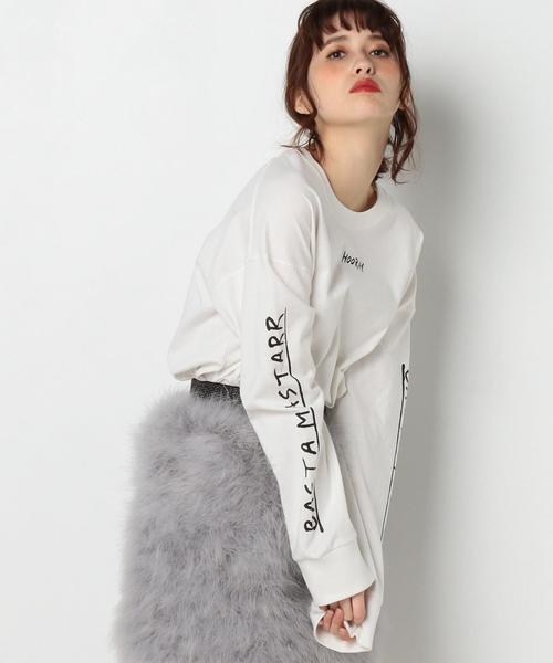 Another Edition（アナザーエディション）の「ロゴロングスリーブカットソー/AEBC C ロゴ LSL TEE Ⅱ（Tシャツ/カットソー・レディース・ホワイト/ブラック/ピンク・FREE）」の15枚目の写真