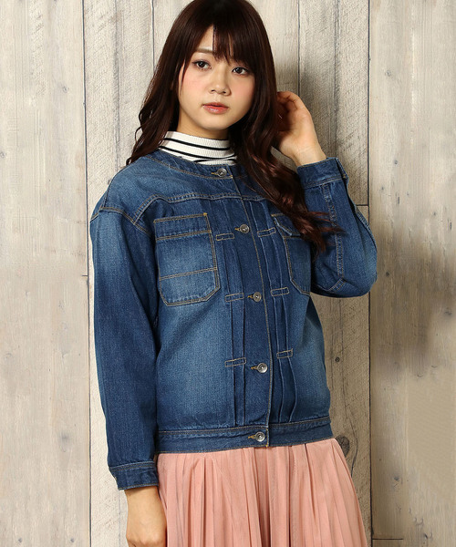 LBC（エルビーシー）の「ノーカラージャケット                     （ブルゾン・レディース・ピンク/ブルー/ネイビー・LARGE/MEDIUM）」の14枚目の写真