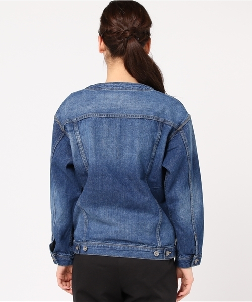 LBC（エルビーシー）の「ノーカラージャケット                     （ブルゾン・レディース・ピンク/ブルー/ネイビー・LARGE/MEDIUM）」の6枚目の写真