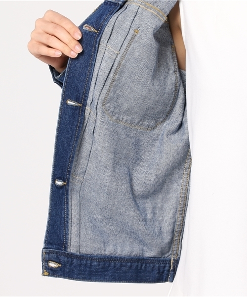 LBC（エルビーシー）の「ノーカラージャケット                     （ブルゾン・レディース・ピンク/ブルー/ネイビー・LARGE/MEDIUM）」の11枚目の写真