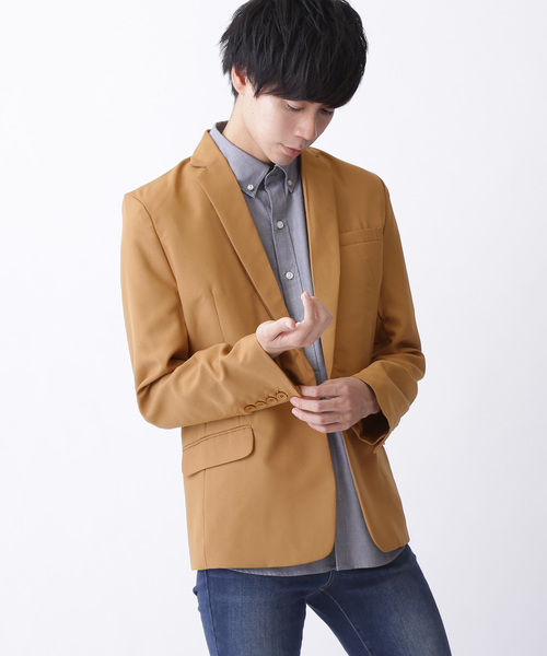 MONO-MART(モノマート)の「1B ショート丈 テーラード ジャケット ノッチドラペル(テーラードジャケット・メンズ・ブラック/ワイン/キャメル/グレー/チャコール/ネイビー・M/L/XL/S)」の1枚目の写真