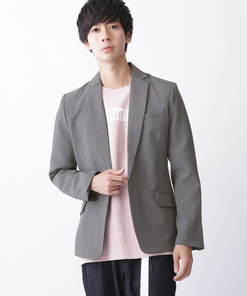 MONO-MART(モノマート)の「1B ショート丈 テーラード ジャケット ノッチドラペル(テーラードジャケット・メンズ・ブラック/ワイン/キャメル/グレー/チャコール/ネイビー・M/L/XL/S)」の3枚目の写真