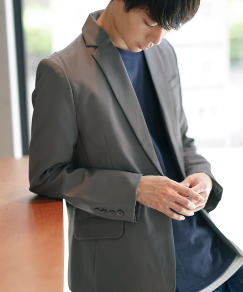 MONO-MART(モノマート)の「1B ショート丈 テーラード ジャケット ノッチドラペル(テーラードジャケット・メンズ・ブラック/ワイン/キャメル/グレー/チャコール/ネイビー・M/L/XL/S)」の4枚目の写真