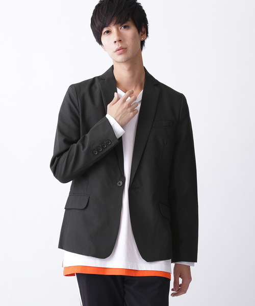 MONO-MART(モノマート)の「1B ショート丈 テーラード ジャケット ノッチドラペル(テーラードジャケット・メンズ・ブラック/ワイン/キャメル/グレー/チャコール/ネイビー・M/L/XL/S)」の2枚目の写真