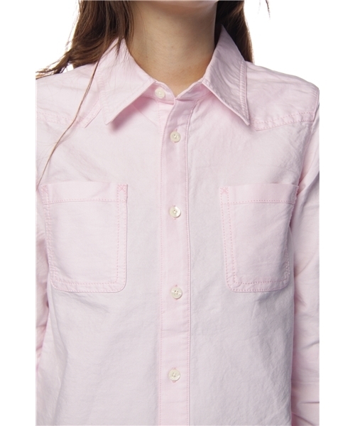 X-girl（エックスガール）の「OXFORD SHIRT（シャツ/ブラウス・レディース・ホワイト/イエロー/ピンク・1/2）」の6枚目の写真