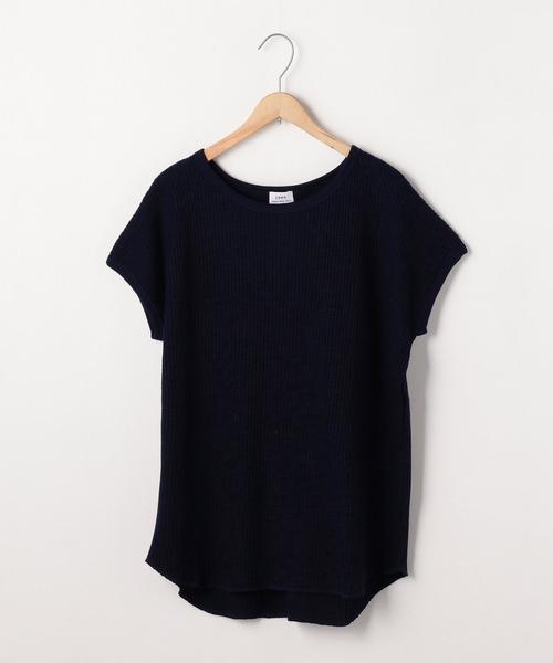 coen（コーエン）の「【5/18「ヒルナンデス！」放映】ワッフルTシャツ（Tシャツ/カットソー・レディース・オフホワイト/グレー/オレンジ系その他/ネイビー・FREE）」の3枚目の写真