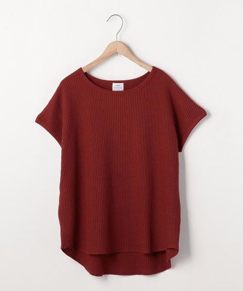 coen（コーエン）の「【5/18「ヒルナンデス！」放映】ワッフルTシャツ（Tシャツ/カットソー・レディース・オフホワイト/グレー/オレンジ系その他/ネイビー・FREE）」の4枚目の写真