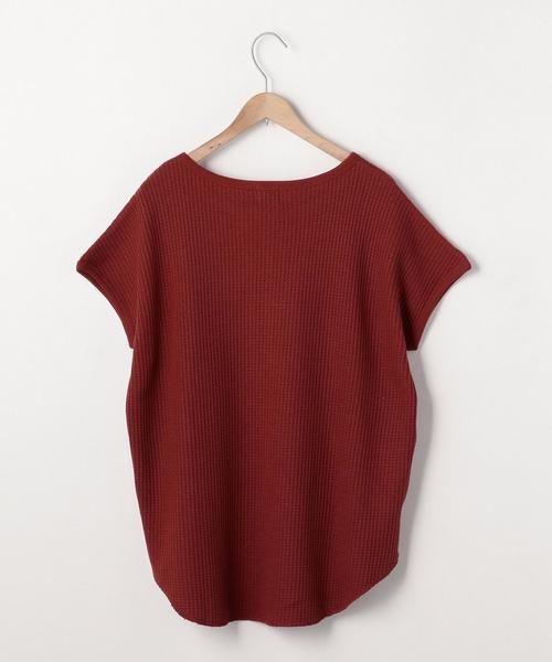 coen（コーエン）の「【5/18「ヒルナンデス！」放映】ワッフルTシャツ（Tシャツ/カットソー・レディース・オフホワイト/グレー/オレンジ系その他/ネイビー・FREE）」の5枚目の写真