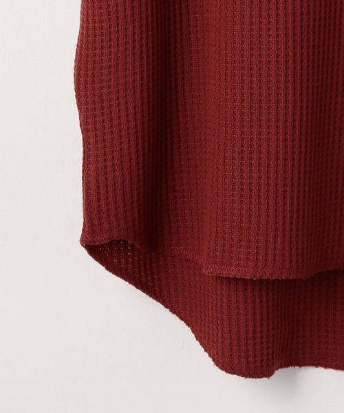 coen（コーエン）の「【5/18「ヒルナンデス！」放映】ワッフルTシャツ（Tシャツ/カットソー・レディース・オフホワイト/グレー/オレンジ系その他/ネイビー・FREE）」の8枚目の写真